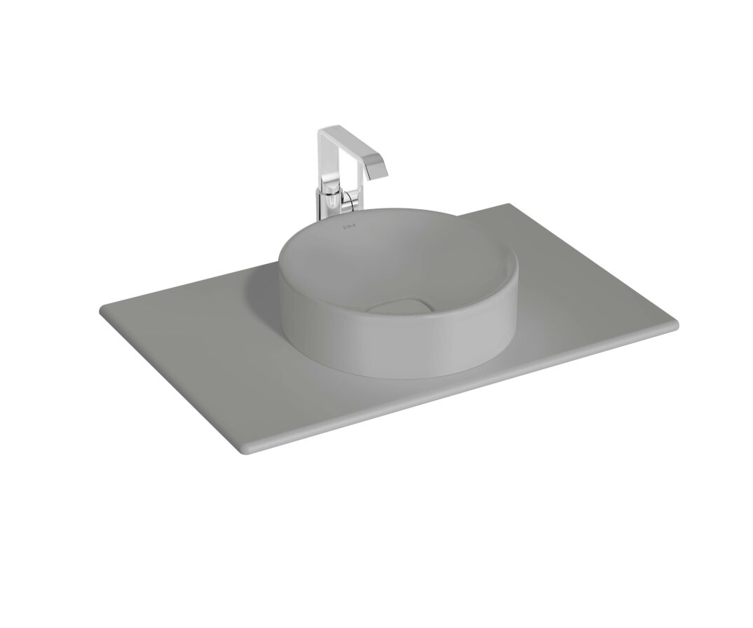 VitrA Metropole Seramik Üst Tezgah, 80 cm, Mat Taş Gri,7546B076-1826 - 2
