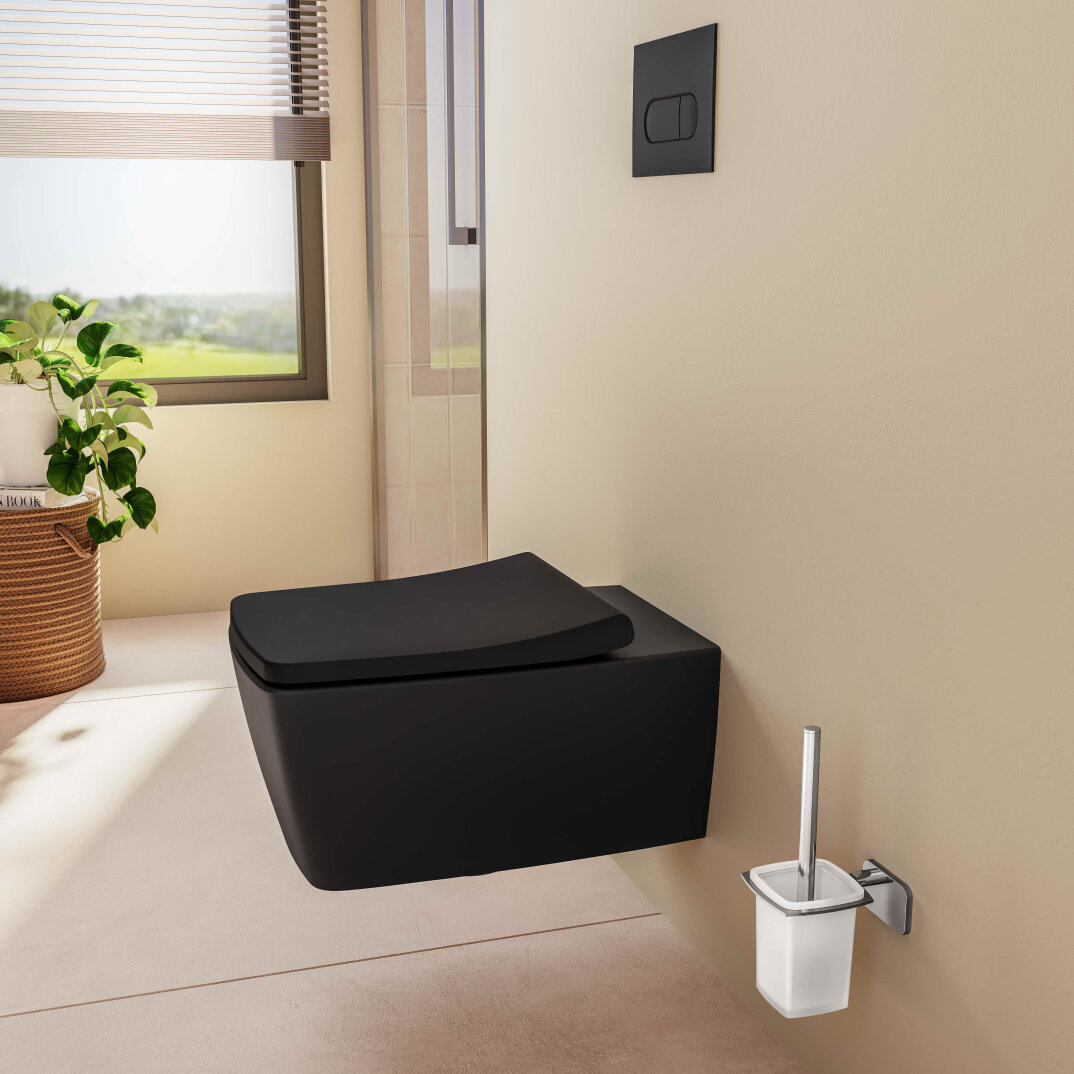 VitrA Metropole Slim Klozet Kapağı, Yavaş Kapanır, Kolay Sökülebilir, Mat Siyah,132-483R009 - 6