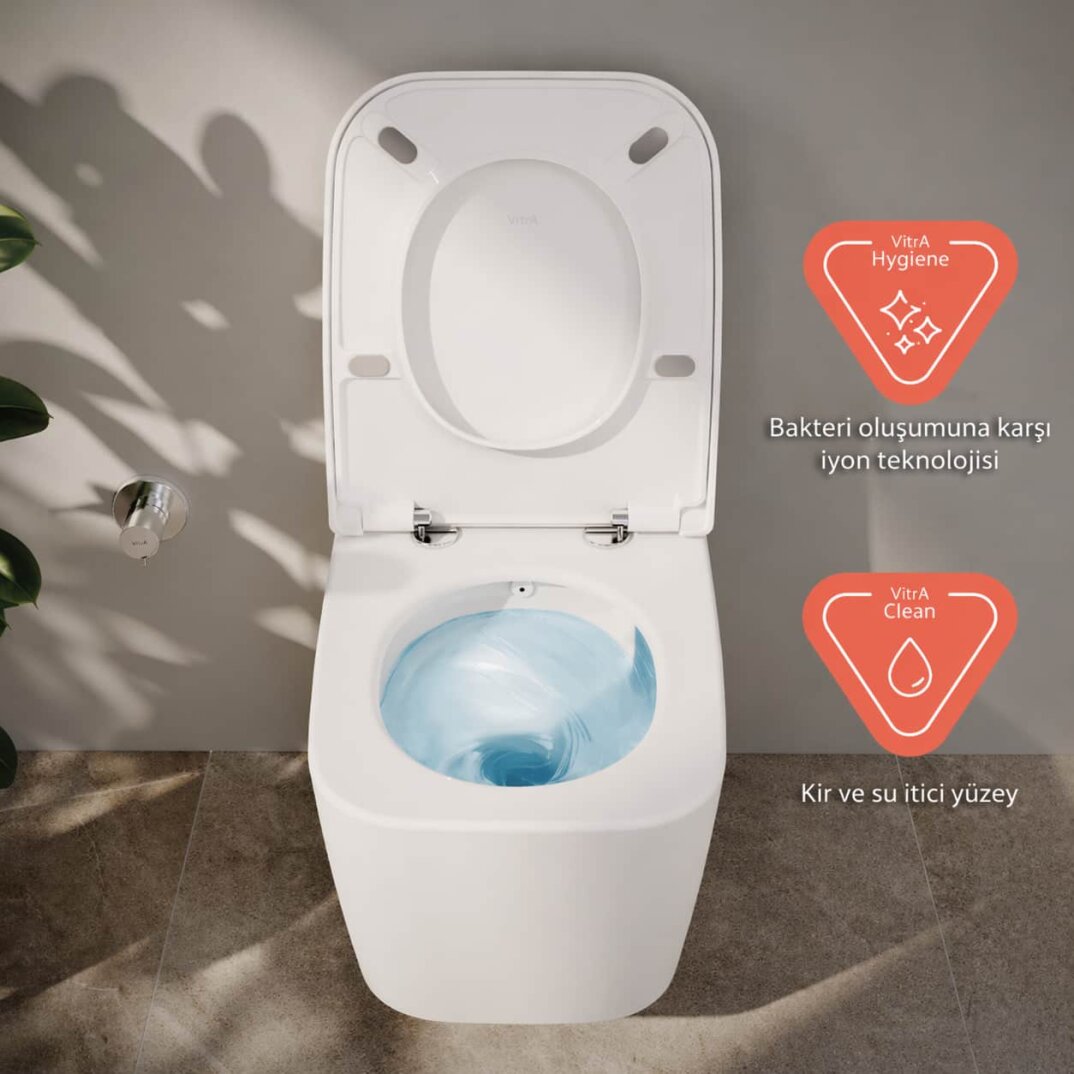 VitrA Metropole Square QuantumFlush Kanalsız Asma Klozet, 56 cm, Mat Beyaz, 7906B401-0090 - 3