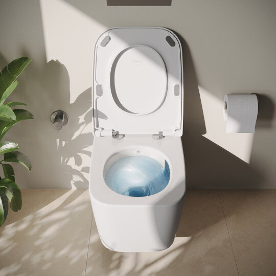 VitrA Metropole Square QuantumFlush Kanalsız Duvara Tam Dayalı Yerden Tek Klozet, 56 cm, 7907B403-0090 - 3