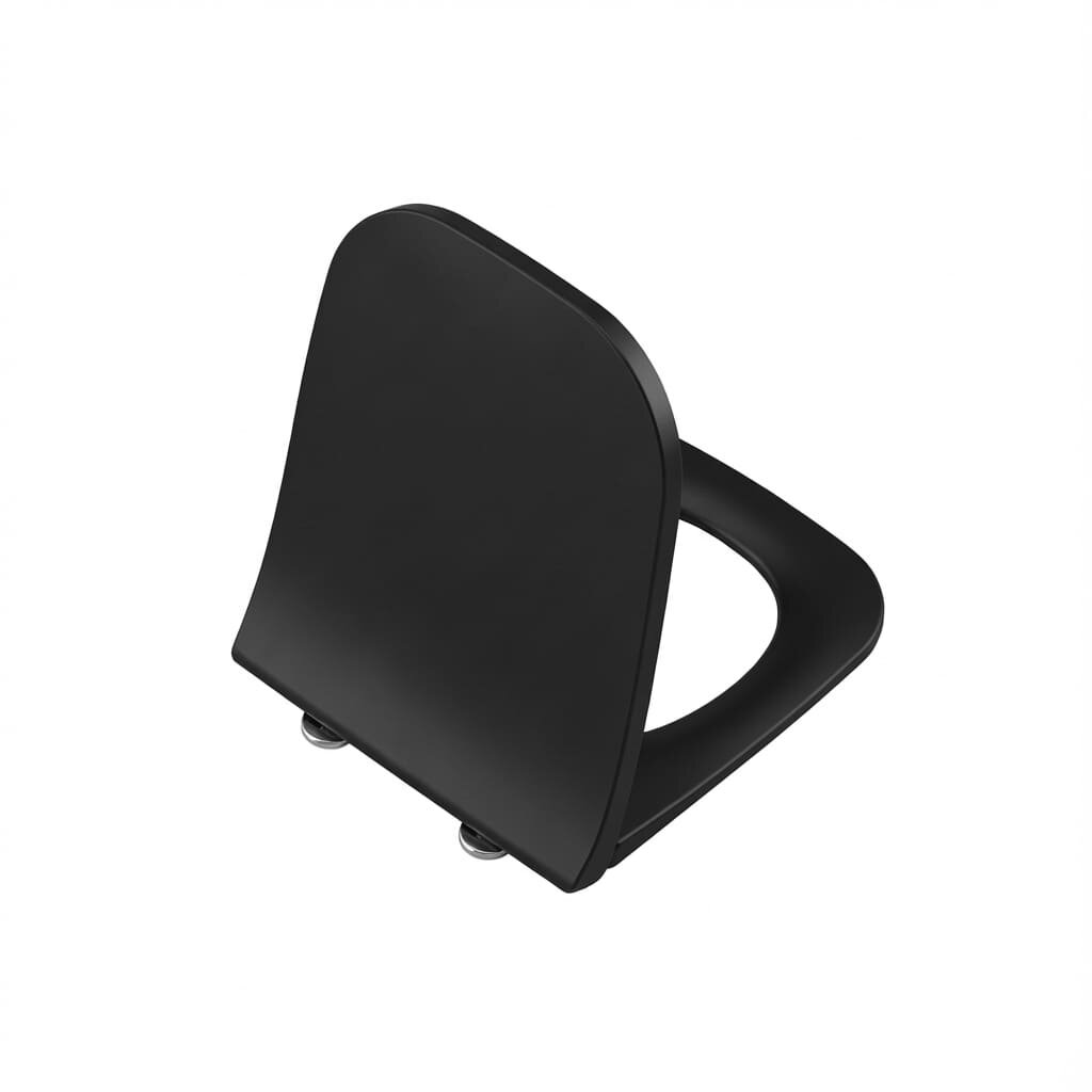 VitrA Metropole Square Slim Yavaş Kapanır Klozet Kapağı, Kolay Sökülebilir, Mat Siyah, 212-483R009 - 1