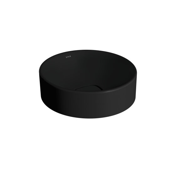 VitrA Metropole Yuvarlak Çanak Lavabo, 38 cm (Kompakt) Mat Siyah, VitrAClean, 7542B483-0016