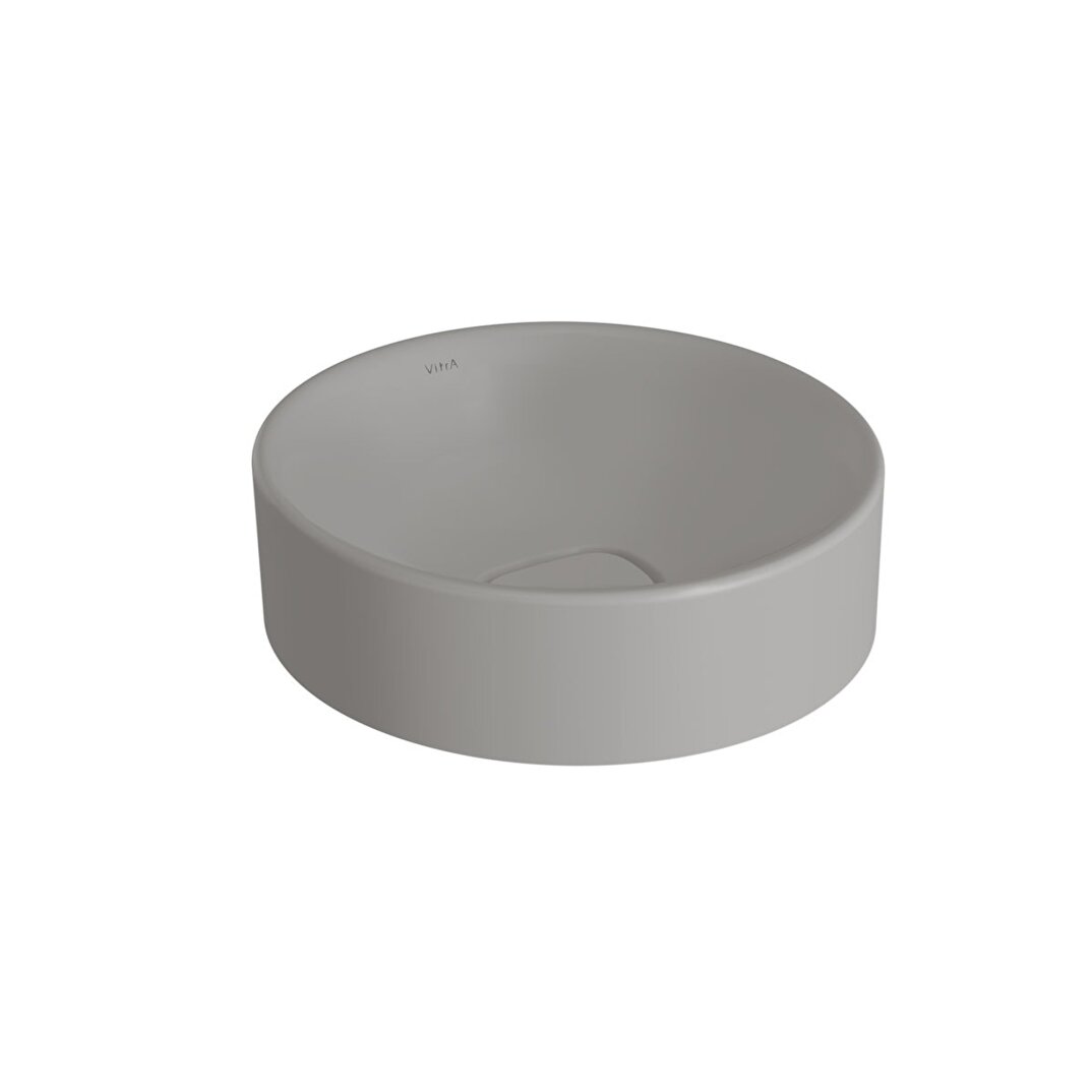 VitrA Metropole Yuvarlak Çanak Lavabo, 38 cm (Kompakt) Mat Taş Gri, VitrAClean, 7542B476-0016 - 1