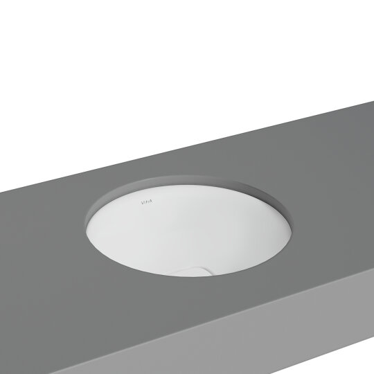 VitrA Metropole Yuvarlak Tezgah Altı Lavabo, 40 cm, Mat Beyaz, VitrAClean, 7532B401-1083
