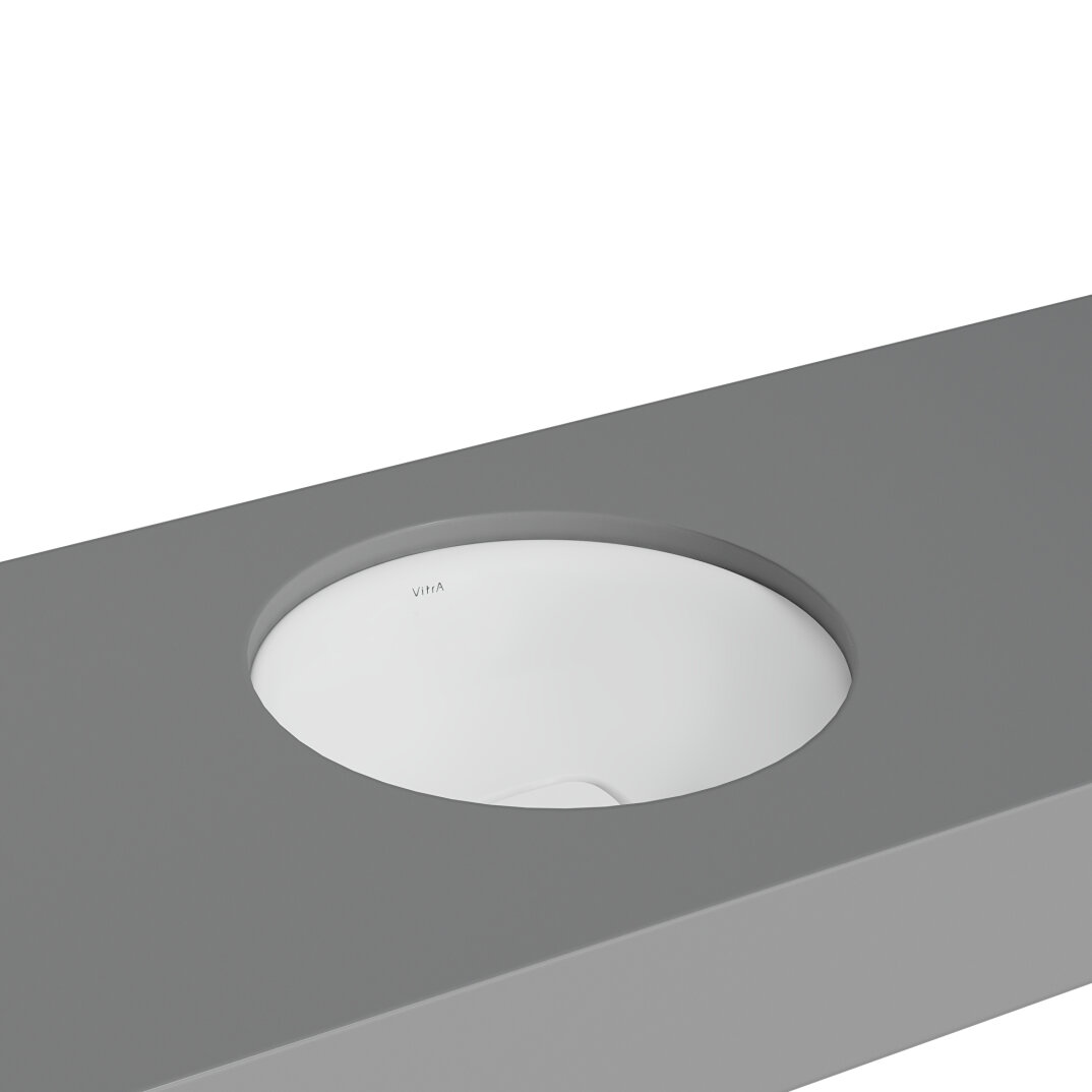 VitrA Metropole Yuvarlak Tezgah Altı Lavabo, 40 cm, Mat Beyaz, VitrAClean, 7532B401-1083 - 1