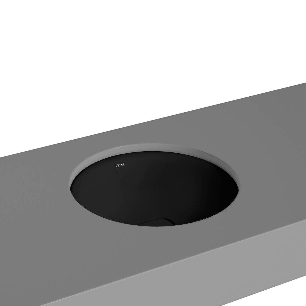 VitrA Metropole Yuvarlak Tezgah Altı Lavabo, 40 cm, Mat Siyah, VitrAClean,7532B483-1083 - 1
