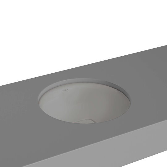 VitrA Metropole Yuvarlak Tezgah Altı Lavabo, 40 cm, Mat Taş Gri, VitrAClean,7532B476-1083