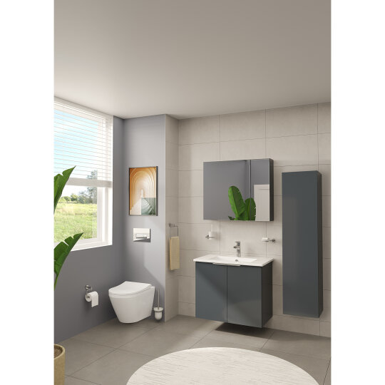 Vitra Mia Asimetrik Dolaplı Ayna, 80 cm, Parlak Antrasit 67705 - 10