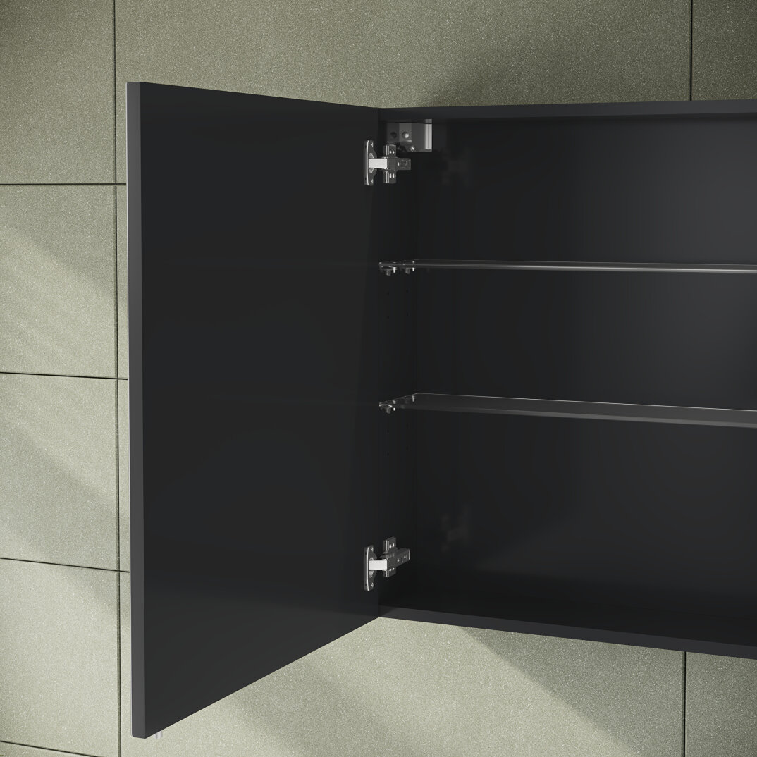 Vitra Mia Asimetrik Dolaplı Ayna, 80 cm, Parlak Antrasit 67705 - 11