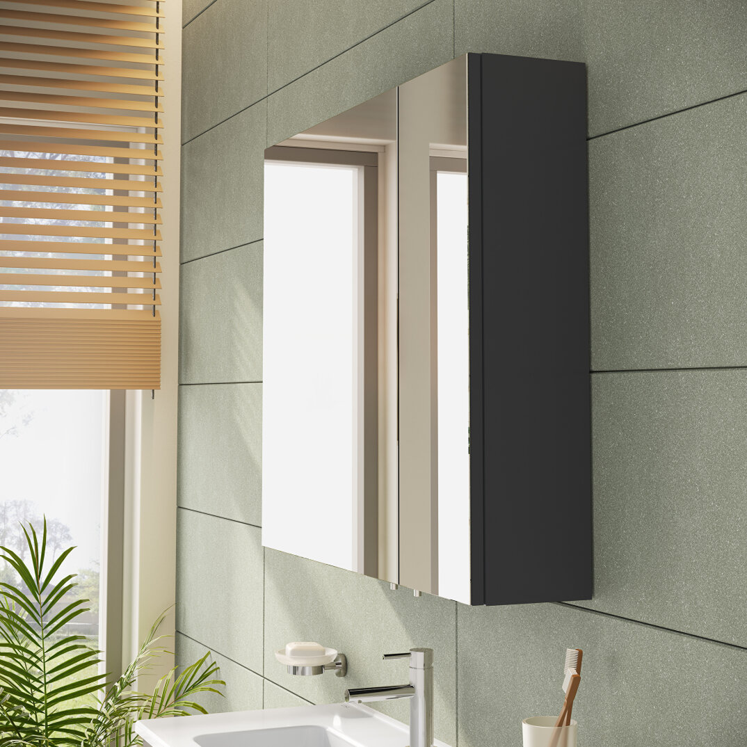 Vitra Mia Asimetrik Dolaplı Ayna, 80 cm, Parlak Antrasit 67705 - 12