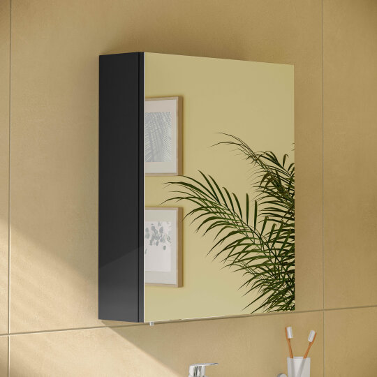 VitrA Mia Asimetrik Dolaplı Ayna (Sol), 60 cm, Parlak Antrasit, 67710 - 3