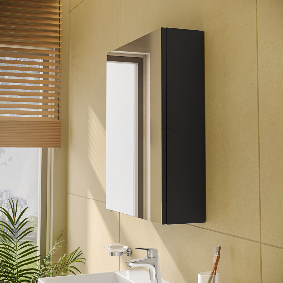 VitrA Mia Asimetrik Dolaplı Ayna (Sol), 60 cm, Parlak Antrasit, 67710 - 7