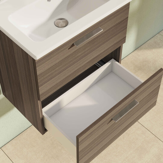 VitrA Mia Demonte Set, 60 cm, Çekmeceli, (Lavabo Dolabı, Aydınlatmalı Ayna), Cordoba,75103 - 3