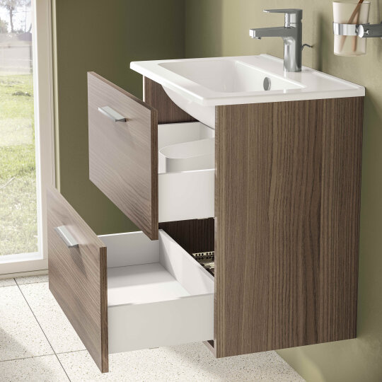 VitrA Mia Demonte Set, 60 cm, Çekmeceli, (Lavabo Dolabı, Aydınlatmalı Ayna), Cordoba,75103 - 4