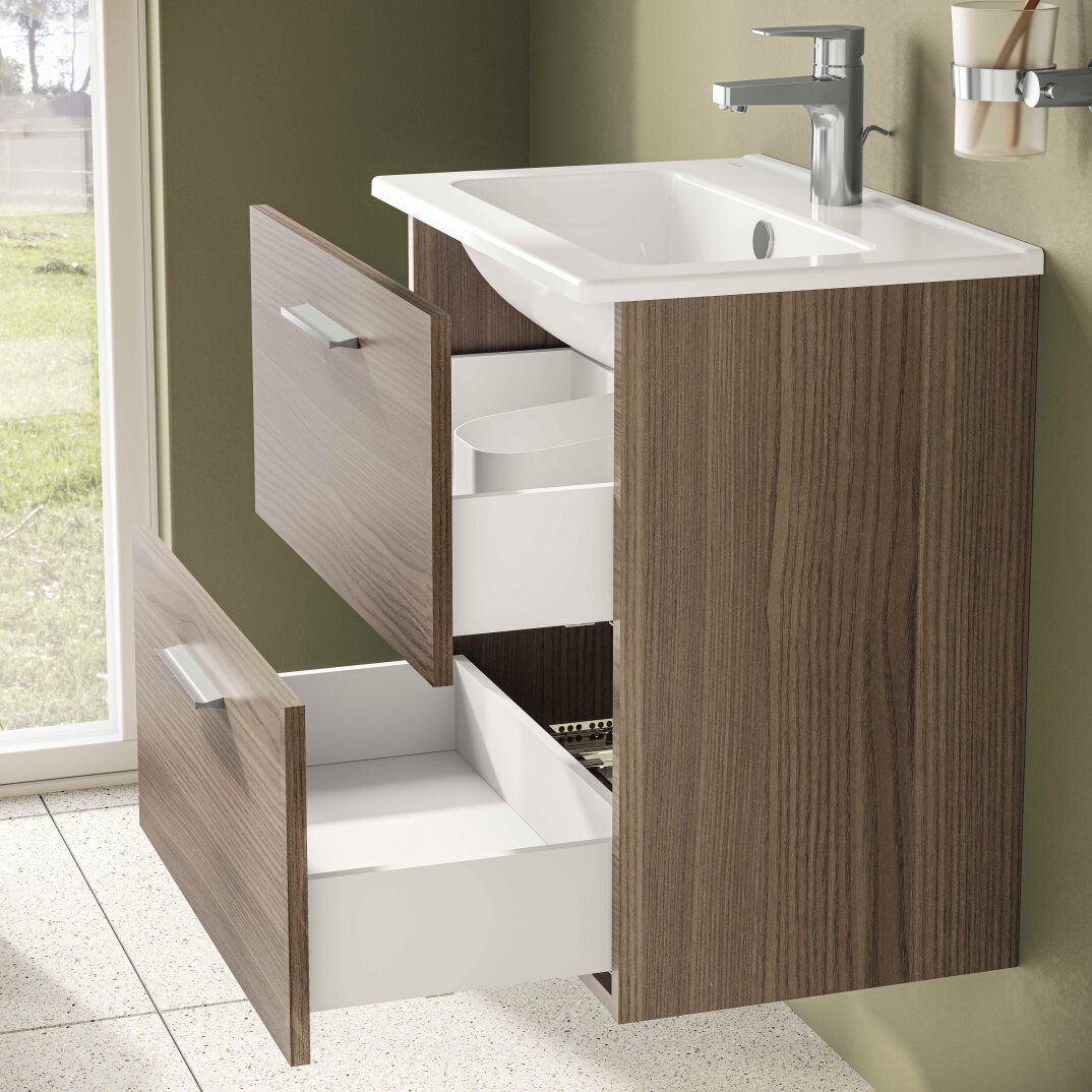 VitrA Mia Demonte Set, 60 cm, Çekmeceli, (Lavabo Dolabı, Aydınlatmalı Ayna), Cordoba,75103 - 4
