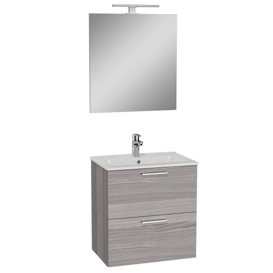 VitrA Mia Demonte Set, 60 cm, Çekmeceli, (Lavabo Dolabı, Aydınlatmalı Ayna), Cordoba,75103 - 6