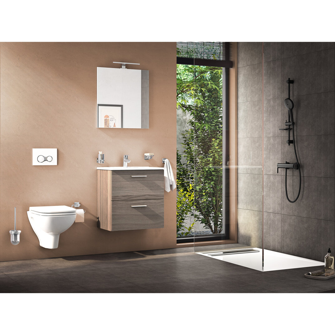 VitrA Mia Demonte Set, 60 cm, Çekmeceli, (Lavabo Dolabı, Aydınlatmalı Ayna), Cordoba,75103 - 7
