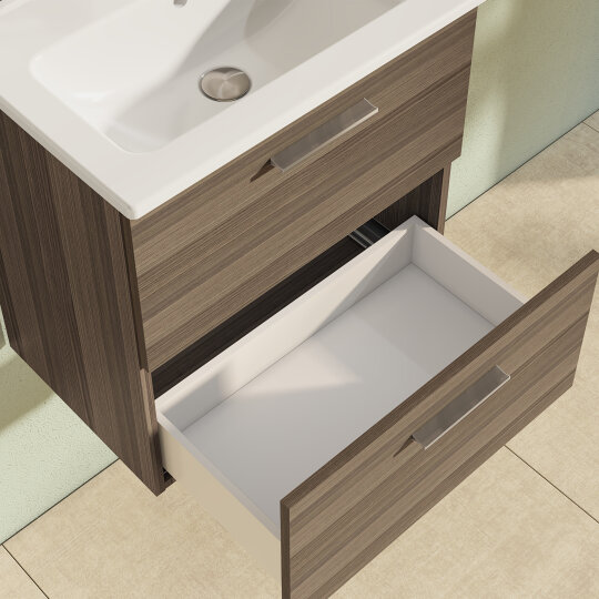 VitrA Mia Demonte Set, 60 cm, Çekmeceli, (Lavabo Dolabı, Aydınlatmalı Ayna), Cordoba,75103 - 8