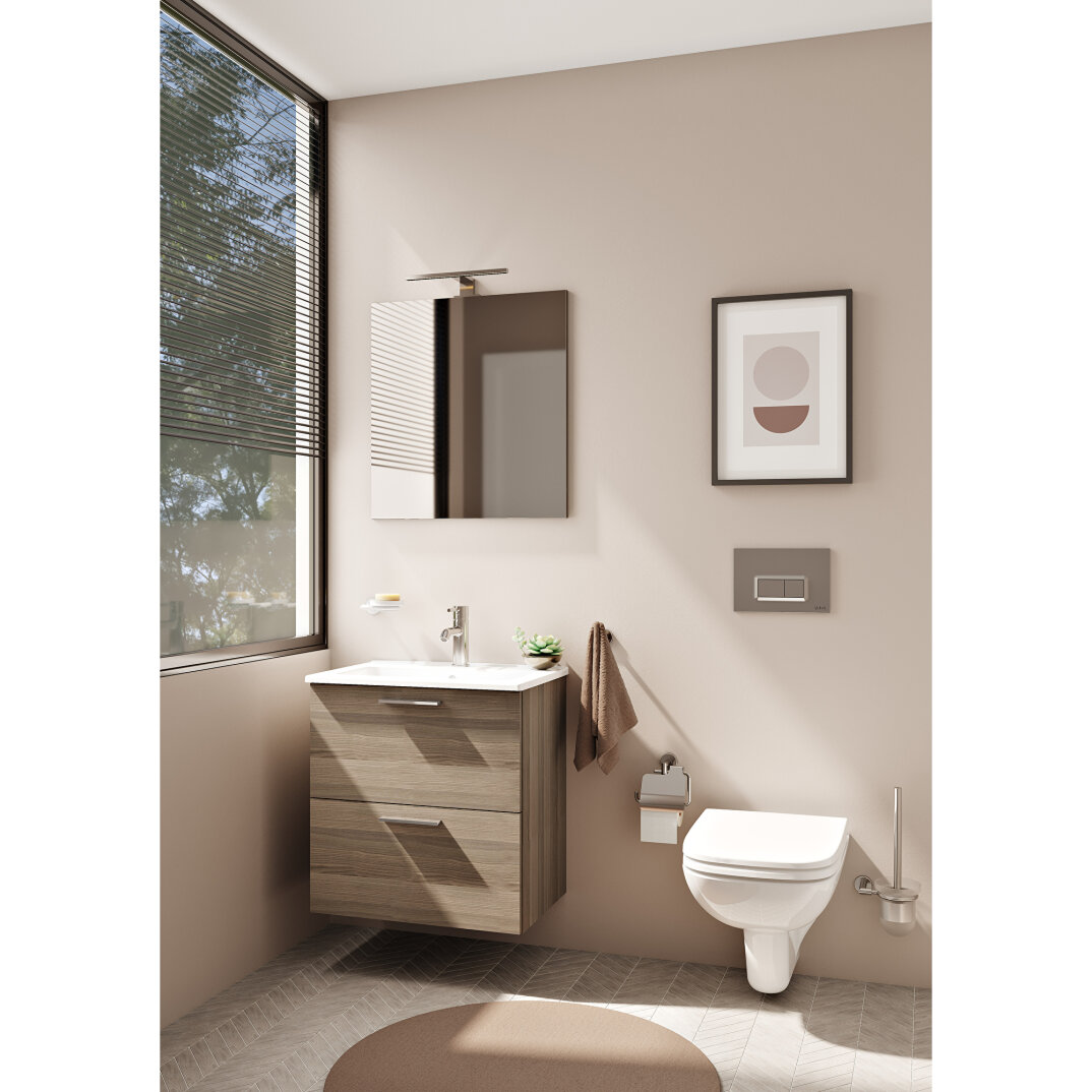VitrA Mia Demonte Set, 60 cm, Çekmeceli, (Lavabo Dolabı, Aydınlatmalı Ayna), Cordoba,75103 - 10