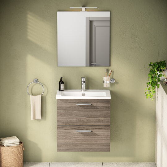 VitrA Mia Demonte Set, 60 cm, Çekmeceli, (Lavabo Dolabı, Aydınlatmalı Ayna), Cordoba,75103 - 13