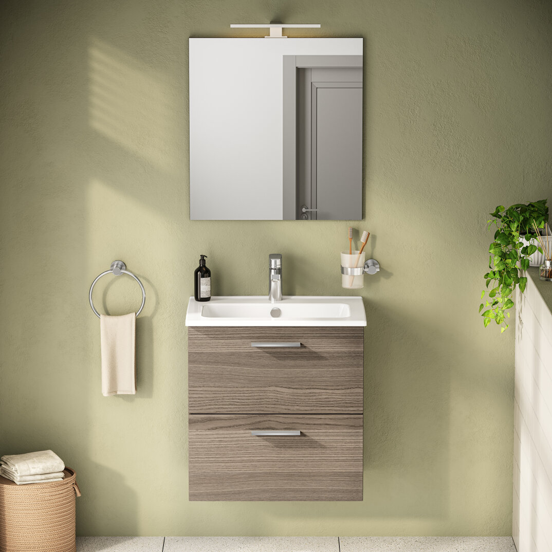 VitrA Mia Demonte Set, 60 cm, Çekmeceli, (Lavabo Dolabı, Aydınlatmalı Ayna), Cordoba,75103 - 13
