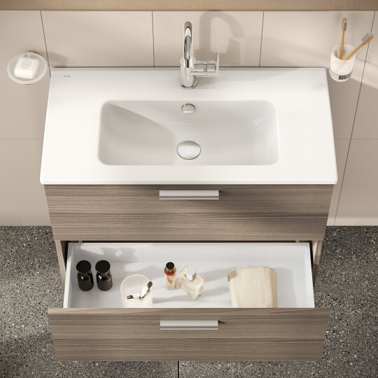 VitrA Mia Demonte Set, 80 cm, Çekmeceli, (Lavabo Dolabı, Aydınlatmalı Ayna), Cordoba,75101 - 12