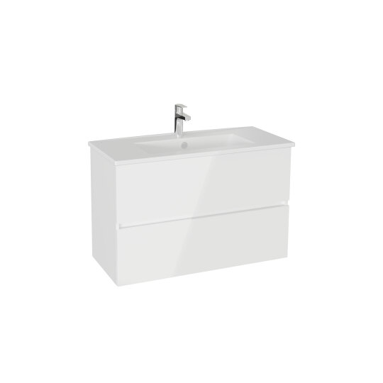 VitrA Mia Plus Square Çift Çekmeceli Lavabo Dolabı, 100 cm, Parlak Beyaz, 69754