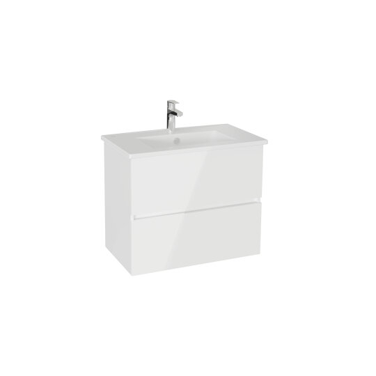 VitrA Mia Plus Square Çift Çekmeceli Lavabo Dolabı, 80 cm, Parlak Beyaz, 69742