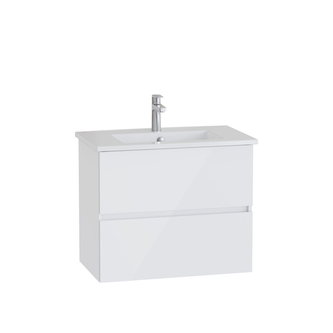 VitrA Mia Plus Square Çift Çekmeceli Lavabo Dolabı, 80 cm, Parlak Beyaz, 69742 - 2