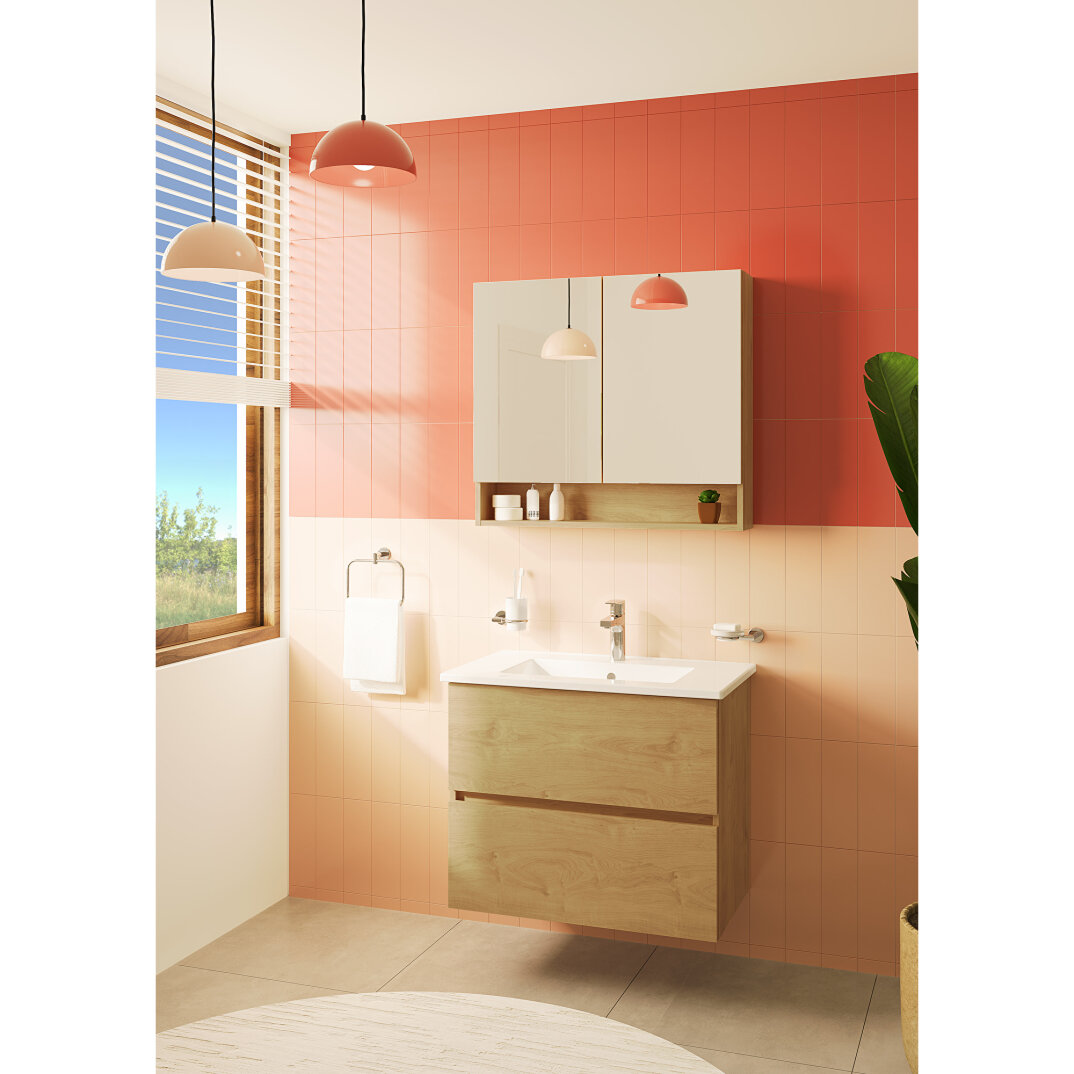 VitrA Mia Plus Square Çift Çekmeceli Lavabo Dolabı, 80 cm, Parlak Beyaz, 69742 - 3