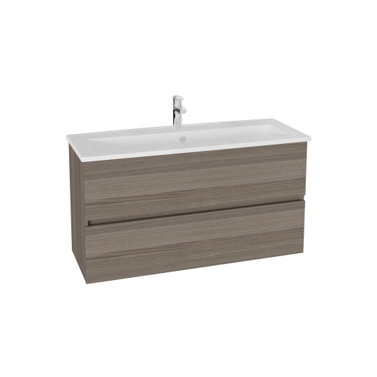 VitrA Mia Plus Square Çift Çekmeceli Lavabo Dolabı, Tek Armatür Delikli Lavabolu, 120 cm, Cordoba,80586 - 2