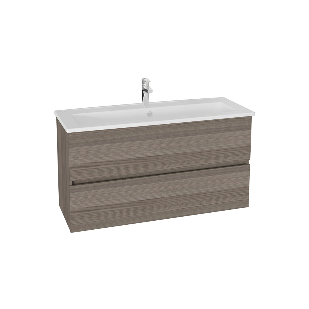 VitrA Mia Plus Square Çift Çekmeceli Lavabo Dolabı, Tek Armatür Delikli Lavabolu, 120 cm, Cordoba,80586 - 2