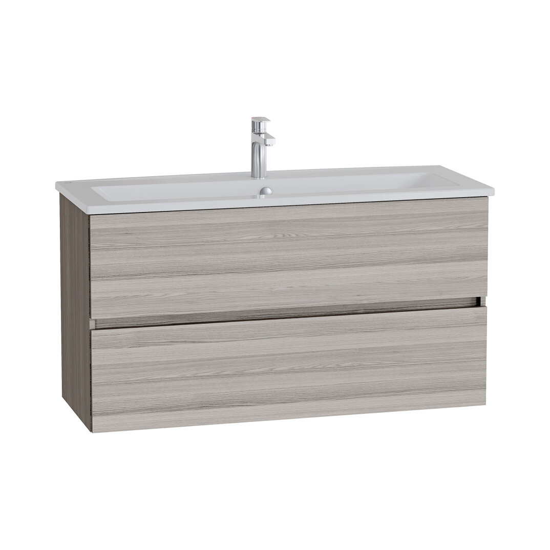 VitrA Mia Plus Square Çift Çekmeceli Lavabo Dolabı, Tek Armatür Delikli Lavabolu, 120 cm, Cordoba,80586 - 3