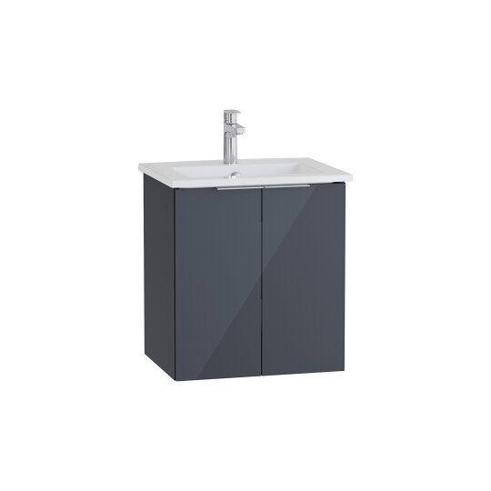 VitrA Mia Plus Square Kapaklı Lavabo Dolabı, 60 cm, Parlak Antrasit,69711 - 2