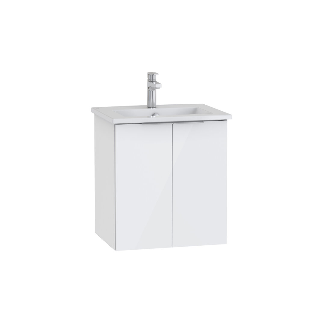 VitrA Mia Plus Square Kapaklı Lavabo Dolabı, 60 cm, Parlak Beyaz,69712 - 2