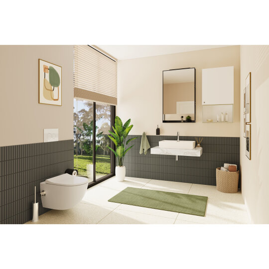 VitrA Nest Rim-Ex Kanalsız Asma Klozet, Entegre Termostatik Ara Musluklu, 5176B403-7211 - 2
