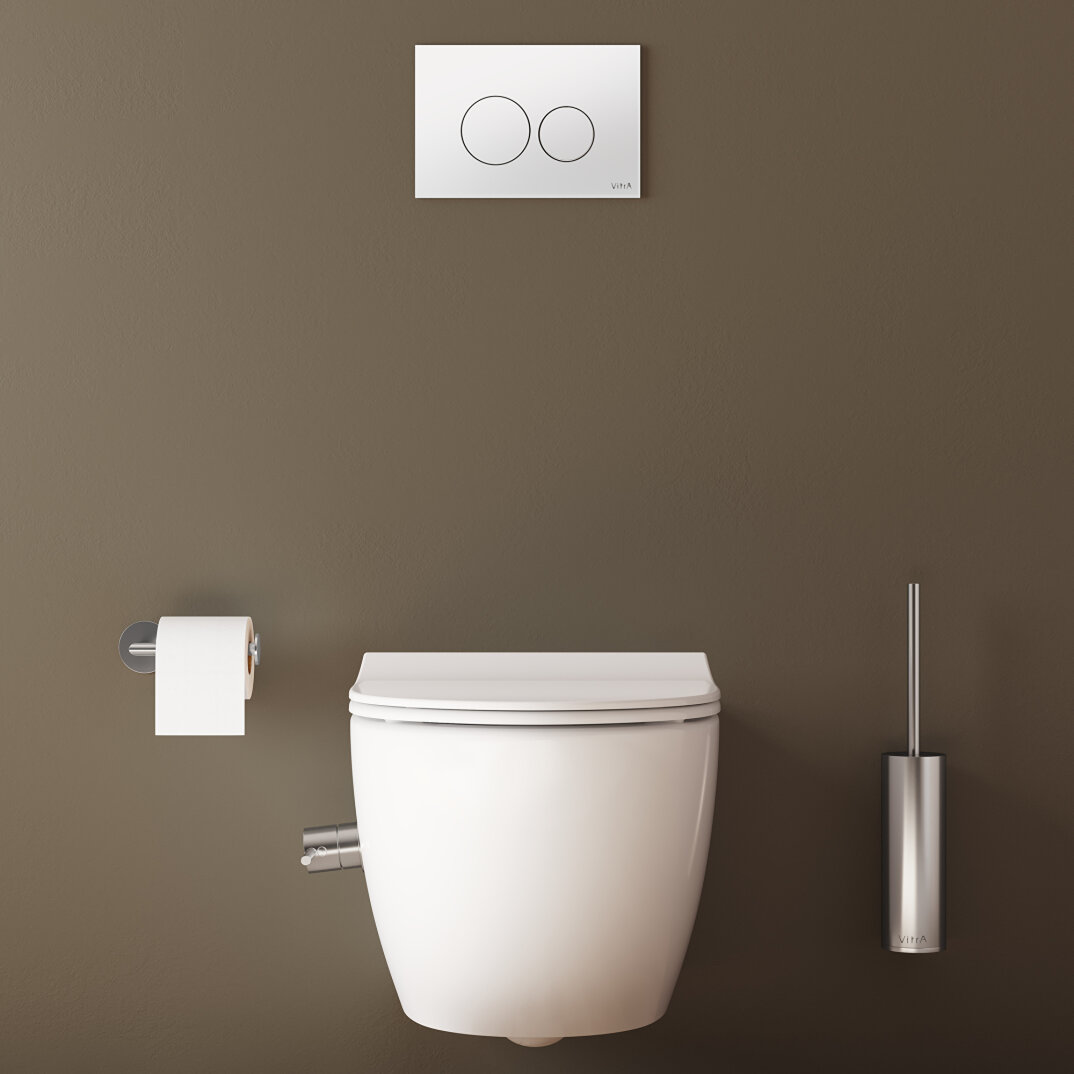 VitrA Nest Rim-Ex Kanalsız Asma Klozet, Entegre Termostatik Ara Musluklu, 5176B403-7211 - 5