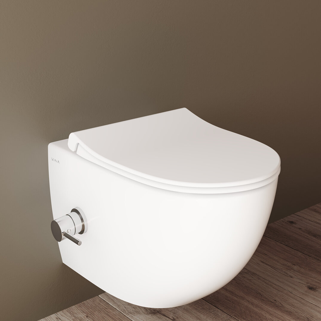 VitrA Nest Rim-Ex Kanalsız Asma Klozet, Entegre Termostatik Ara Musluklu, 5176B403-7211 - 8