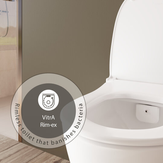 VitrA Nest Rim-Ex Kanalsız Asma Klozet, Entegre Termostatik Ara Musluklu, 5176B403-7211 - 11