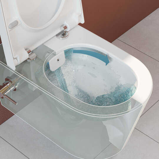 VitrA Nest Rim-Ex Kanalsız Asma Klozet, Entegre Termostatik Ara Musluklu,5176B003-7211 - 3