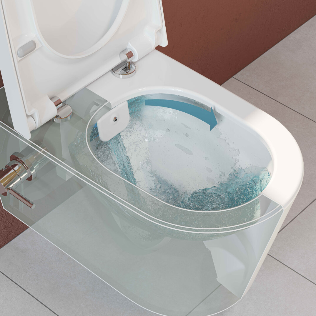 VitrA Nest Rim-Ex Kanalsız Asma Klozet, Entegre Termostatik Ara Musluklu,5176B003-7211 - 3