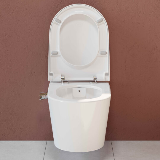 VitrA Nest Rim-Ex Kanalsız Asma Klozet, Entegre Termostatik Ara Musluklu,5176B003-7211 - 4