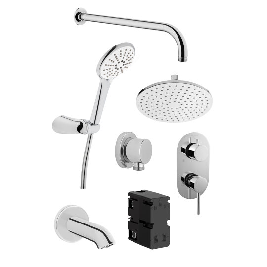 VitrA Origin Ankastre Banyo Bataryası, Tepe ve El Duşu, Çıkış Ucu Seti, Soft Bakır, A4262129-SET