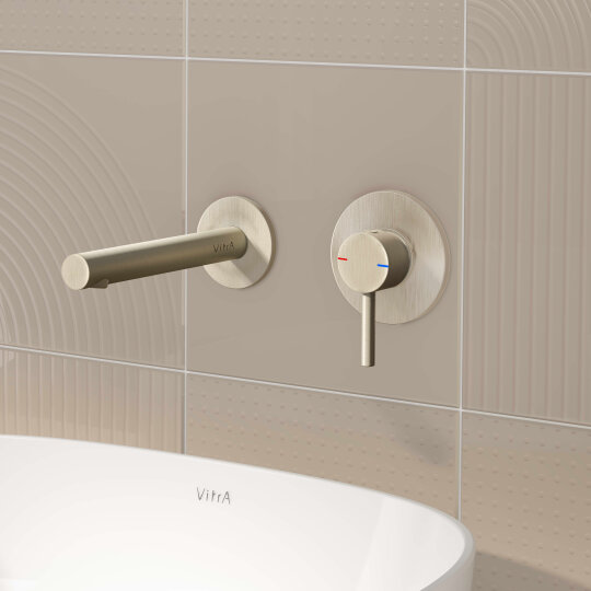 VitrA Origin Ankastre Lavabo Bataryası, Tezgahtan Kontrol, Fırçalı Nikel,A4268234 - 3