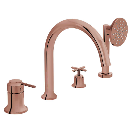 VitrA Origin Classic 4 Delikli Küvet Bataryası, El Duşlu, Soft Bakır,A4290029