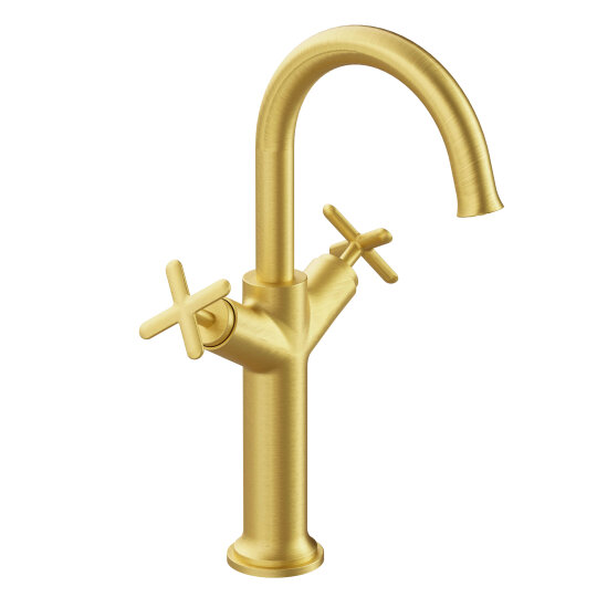 VitrA Origin Classic Tezgah Üstü Lavabo Bataryası (Çift Kumandalı) Fırçalı Altın,A4288625