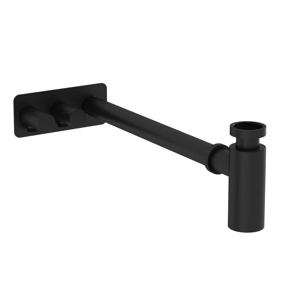 VitrA Origin Lavabo Sifonu, Asimetrik Rozet, Mat Siyah,A4515636 - 1