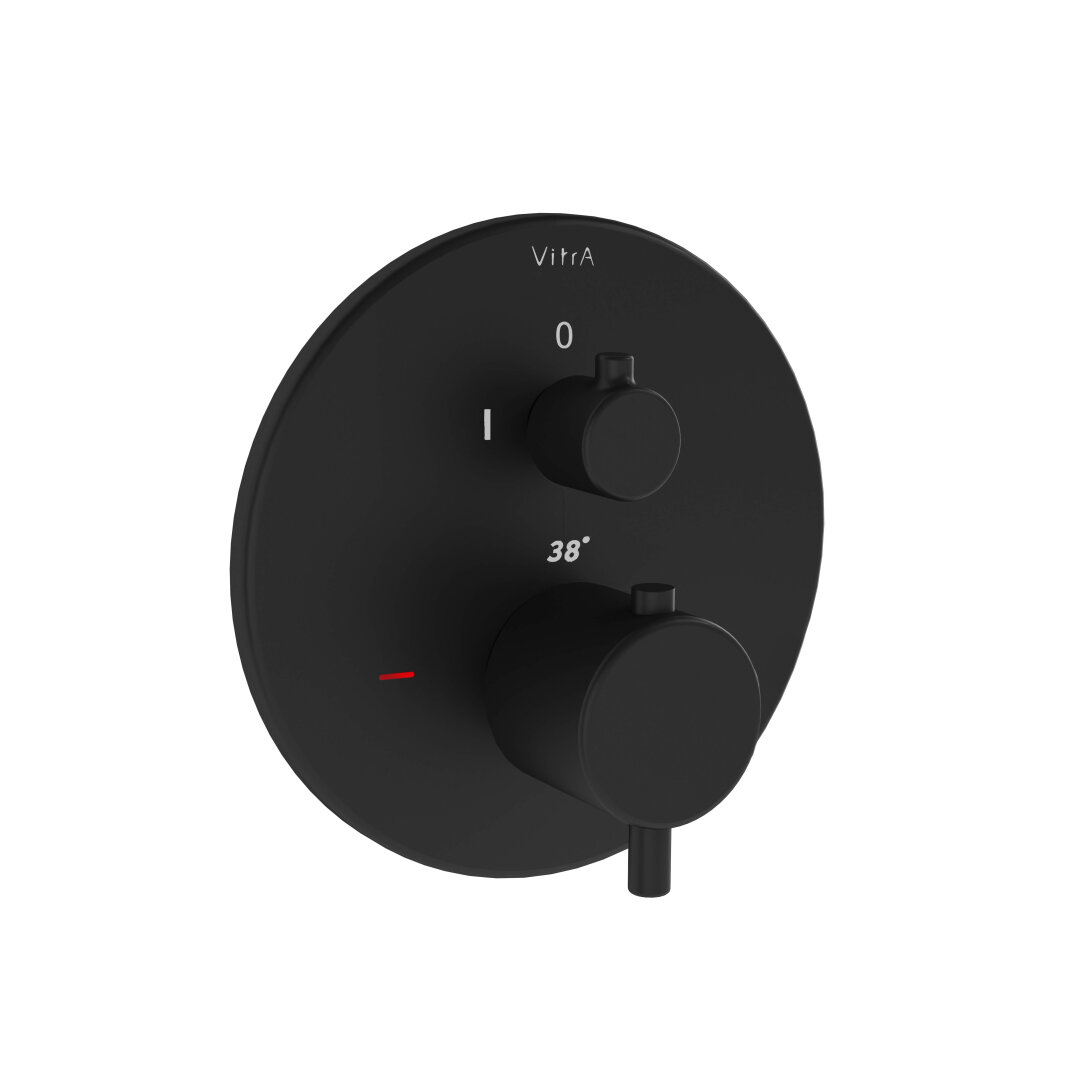 VitrA Origin Termostatik Ankastre Duş Bataryası (Sıva Üstü Grubu,V-Box), Mat Siyah, A4267236WTC - 1