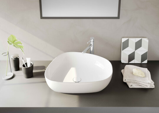 VitrA Outline Asimetrik Çanak Lavabo, 56 cm, Beyaz,5991B403-0016 - 4