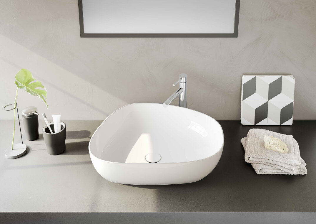 VitrA Outline Asimetrik Çanak Lavabo, 56 cm, Beyaz,5991B403-0016 - 4